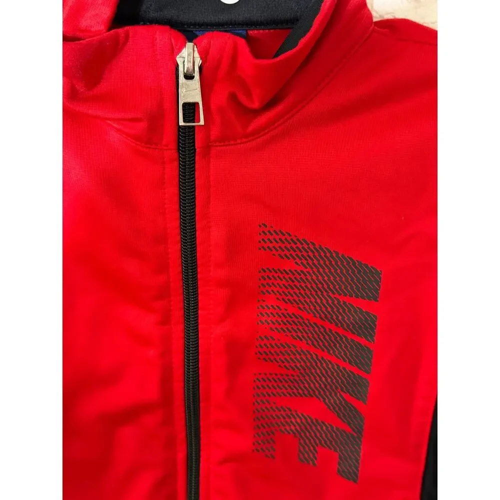 Nike Boys 4T Red Black Gray Colorblock Full-Zip Track Jacket